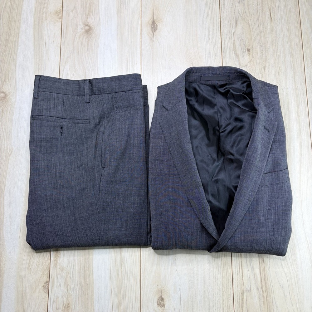 Versace Collection Men's Nailhead Gray Wool Two Piece Suit 38s W:32x33